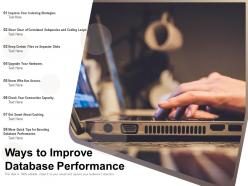 Ways to improve database performance