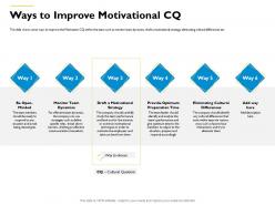 Ways To Improve Motivational CQ To Order Ppt Powerpoint Presentation Styles Background