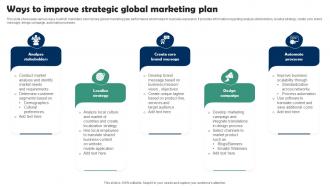 Ways To Improve Strategic Global Marketing Plan