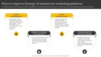 Ways To Improve Synergy In Business For Marketing Platforms