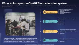 Ways To Incorporate Chatgpt Into Education System