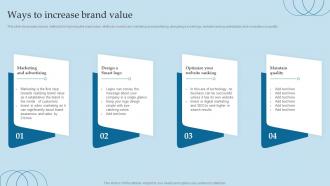 Ways To Increase Brand Value Valuing Brand And Its Equity Methods And Processes