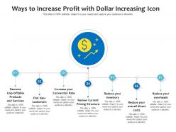 Ways to increase profit with dollar increasing icon