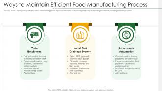 Ways To Maintain Efficient Food Manufacturing Process