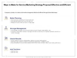 Ways to make for service marketing strategy proposal effective and efficient ppt powerpoint presentation file deck