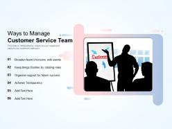 Ways to manage customer service team