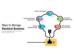 Ways to manage electrical business