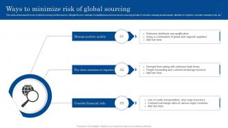 Ways To Minimize Risk Of Global Sourcing