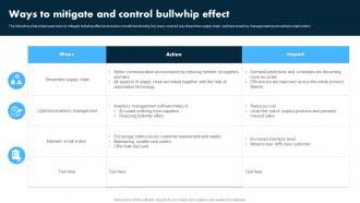 Ways To Mitigate And Control Bullwhip Effect