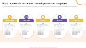 Ways To Persuade Customers Through Permission Campaigns Definitive Guide To Marketing Strategy Mkt Ss