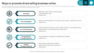 Ways To Promote Direct Selling Business Online