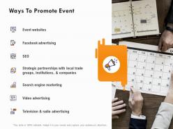 Ways to promote event a1147 ppt powerpoint presentation infographic template skills