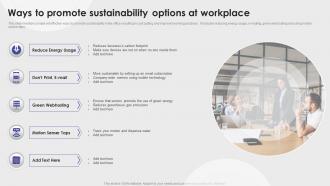 Ways To Promote Sustainability Options At Workplace