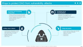 Ways To Protect DAO From Vulnerability Attacks Introduction To Decentralized Autonomous BCT SS
