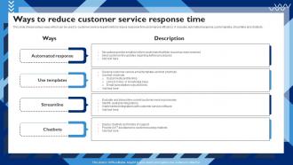 Ways To Reduce Customer Service Response Time Customer Service Strategy To Experience Strategy SS V