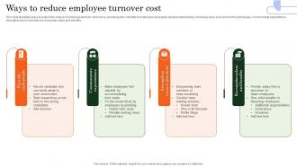 Ways To Reduce Employee Turnover Cost
