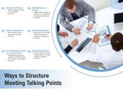 Ways to structure meeting talking points