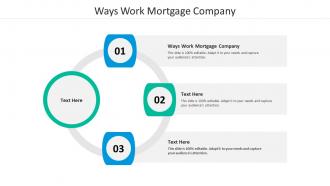 Ways work mortgage company ppt powerpoint presentation infographics show cpb