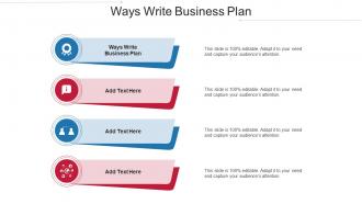 Ways Write Business Plan Ppt Powerpoint Presentation Model Layout Cpb