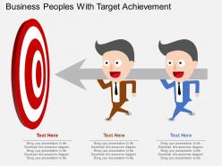 Wb business peoples with target achievement flat powerpoint design