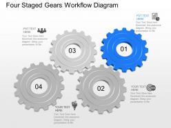 Wc four staged gears workflow diagram powerpoint template