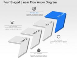 Wd four staged linear flow arrow diagram powerpoint template