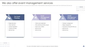 We Also Offer Event Management Services Convention Planner Company Profile