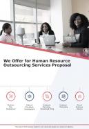 We Offer For Human Resource Outsourcing Services Proposal One Pager Sample Example Document
