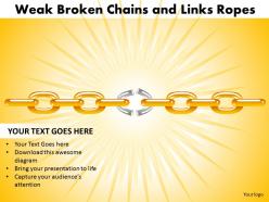 Weak broken chains and links ropes powerpoint slides and ppt templates db