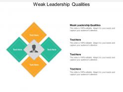 Weak leadership qualities ppt powerpoint presentation show ideas cpb