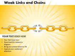Weak links and chains 9