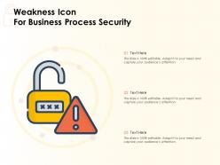 Weakness Icon For Business Process Security