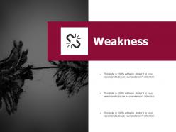 Weakness strengths ppt powerpoint presentation infographics aids