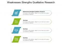 Weaknesses strengths qualitative research ppt powerpoint presentation model background cpb