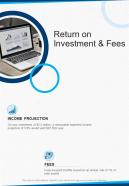 Wealth Advisory Proposal Return On Investment And Fees One Pager Sample Example Document