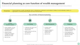Wealth Management Financial Planning As Core Function Of Wealth Management Fin SS