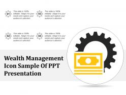 Wealth management icon sample of ppt presentation