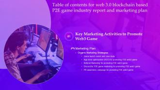 Web 3 0 Blockchain Based P2e Game Industry Report And Marketing Plan For Table Of Contents