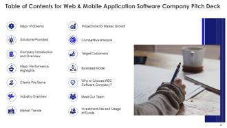 Web and mobile application software company pitch deck ppt template