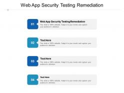 Web app security testing remediation ppt powerpoint presentation slides gallery cpb