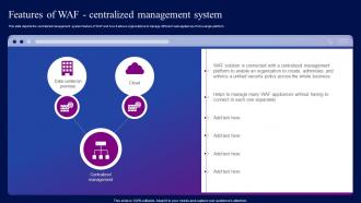 Web Application Firewall Features Of WAF Centralized Management System Ppt Guidelines