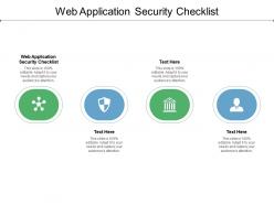 Web application security checklist ppt powerpoint presentation infographics cpb