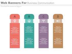 Web banners for business communication flat powerpoint design