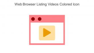 Web Browser Listing Videos Colored Icon In Powerpoint Pptx Png And Editable Eps Format