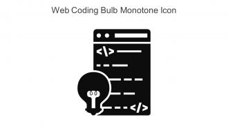 Web Coding Bulb Monotone Icon In Powerpoint Pptx Png And Editable Eps Format