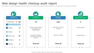 Web design health checkup audit report