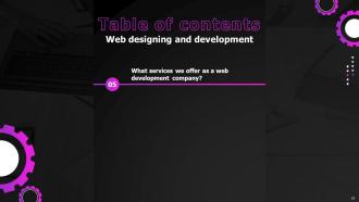 Web Designing And Development Powerpoint Presentation Slides Template Ideas