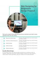 Web Designing For Responsive Design Proposal One Pager Sample Example Document