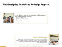 Web designing for website redesign proposal ppt powerpoint presentation summary