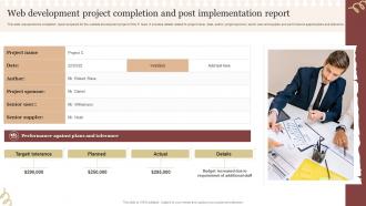 Web Development Project Completion And Post Implementation Report